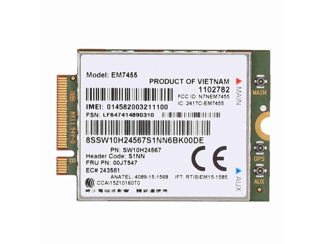 Tarjeta De Internet (módulo 4g De Red Inalámbrica) Versión Lenovo Tarjeta De Internet Con Módulo 4g (modelo Em7455)
