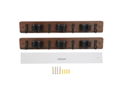2 Soportes De Madera Para Escobas Y Paños De Limpieza Con 3 Clips Y 4 Ganchos Para Montaje En Pared, Baño, Cocina.