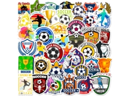 50 pegatinas de fútbol, pegatinas decorativas de PVC para equipaje.