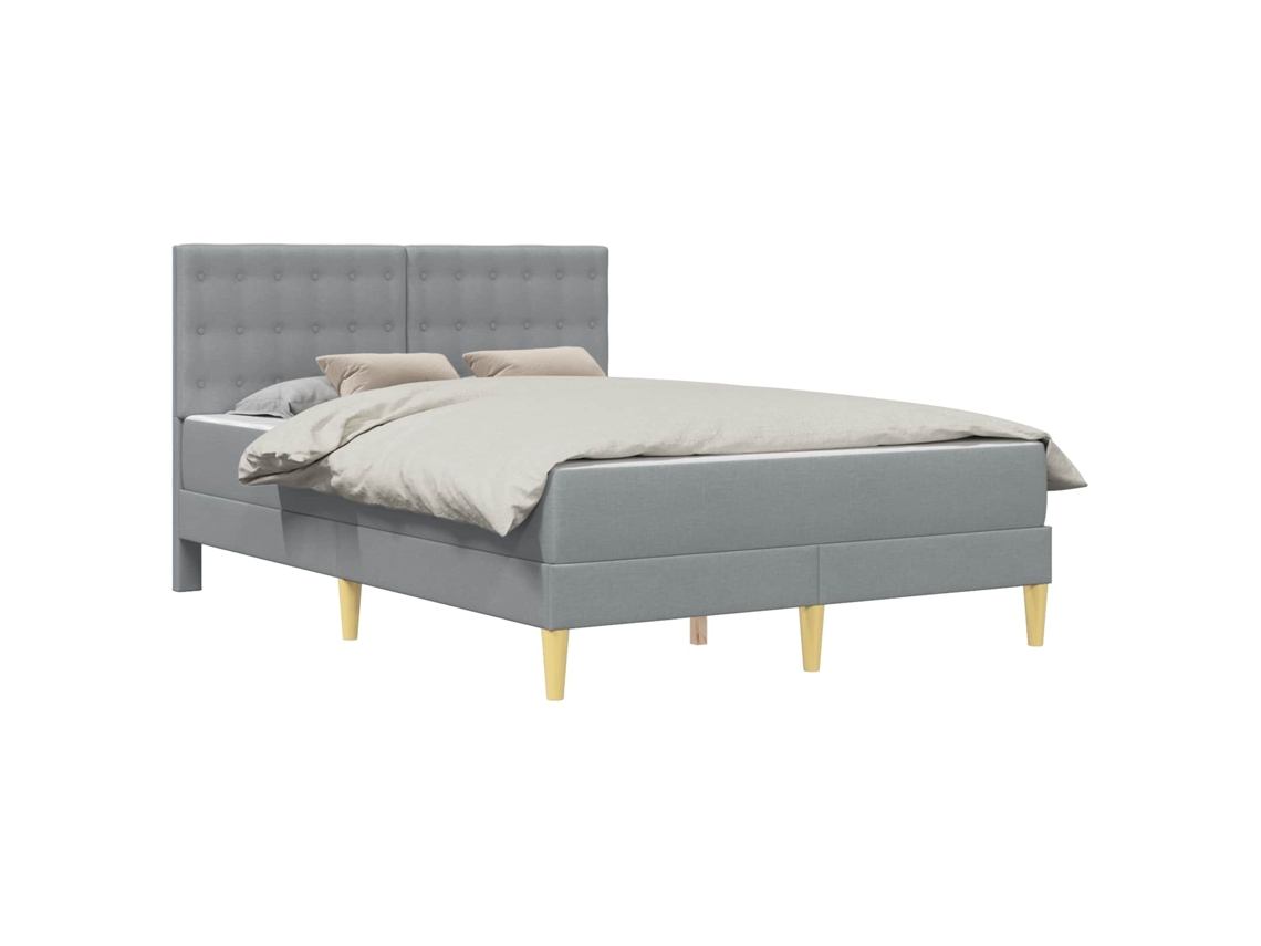 Maison Exclusive - Estructura De Cama Con Colchón Gris Claro 140 X 200 Cm Tela