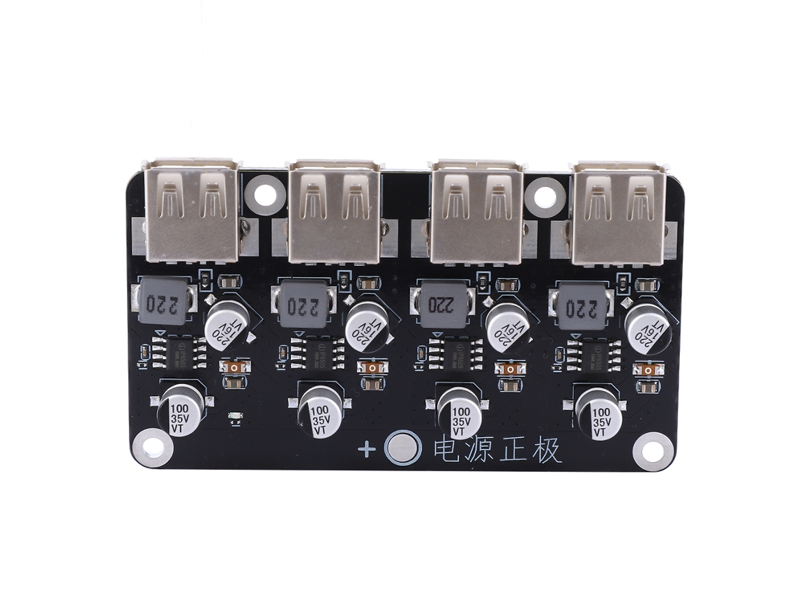 Módulo De Carga Rápida 4 Canales 12v 24v Placa De Carga De Teléfono 4.5~32v A 3~12v Usb