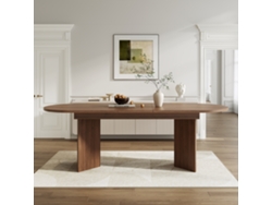 Mesa De Comedor Extensible 160/200x90 Cm, 6-8 Personas, Esquinas Redondeadas, Nogal