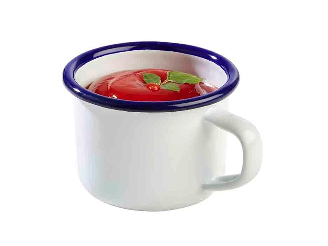 Taza de acero esmaltado azul y blanco 7x9 cm Aps