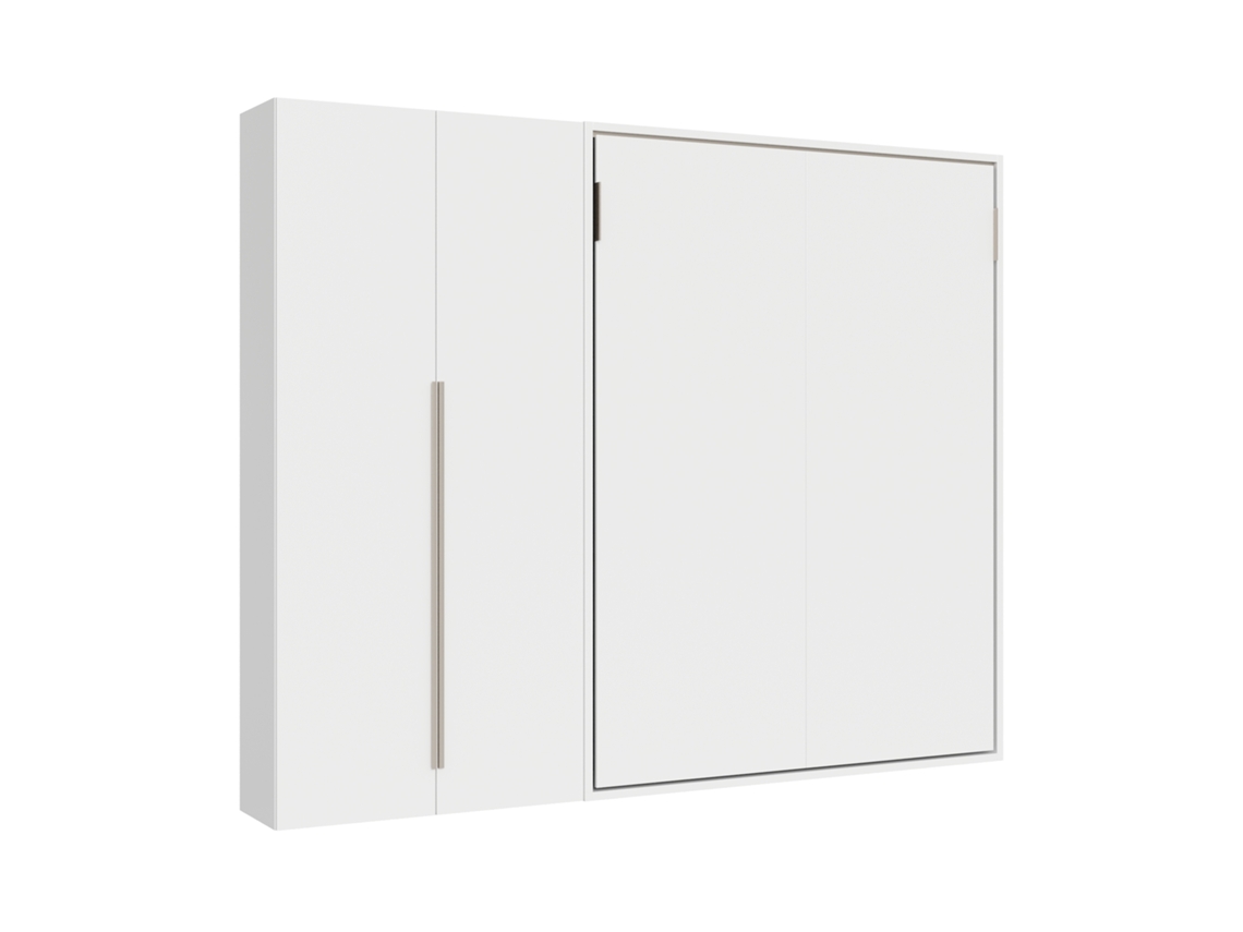 Cama Francesa Vertical Con Sofá Escamoteable Versia Sofà 140 Con Armario De 2 Puertas Izquierda Blanco