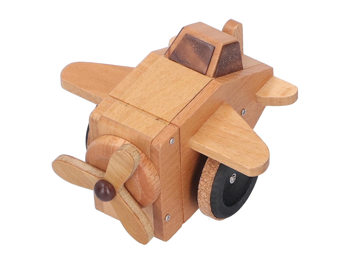 Caja de música de madera con forma de vehículo retro, juguete de regalo