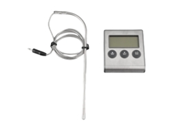 Termómetro Digital Para Barbacoa Con Temporizador Para Cocinar Carne, Sonda De 19,3 Cm, Pantalla Lcd, Precisión.