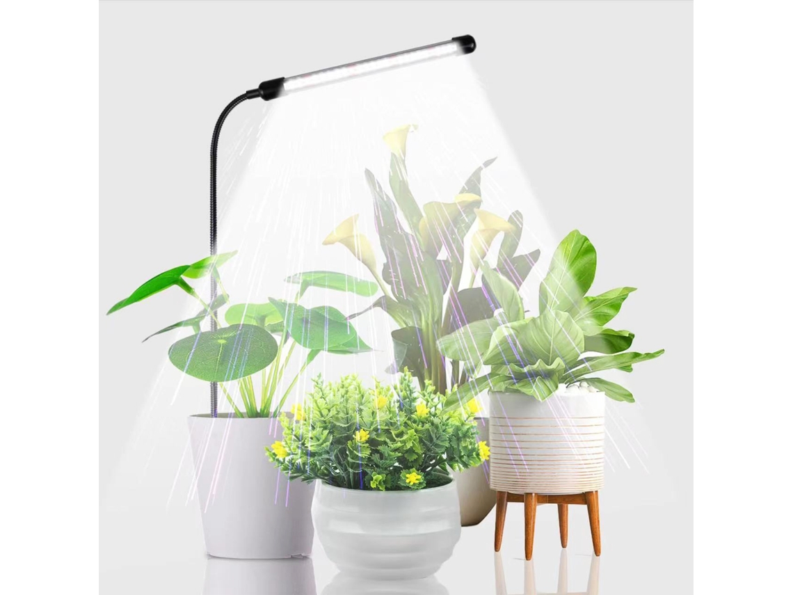 Rebe-luz Led Para Plantas Interior Con Timer 3/9/12h Y 10 Niveles De Brillo Usb Rojo/azul/5500k