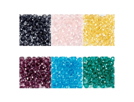 270 Cuentas De Plástico Redondeadas Ø 4 Mm Multicolor Creotime
