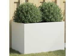 Jarrón/jardinera 62x40x39 cm Acero Blanco Dkd Home Decor