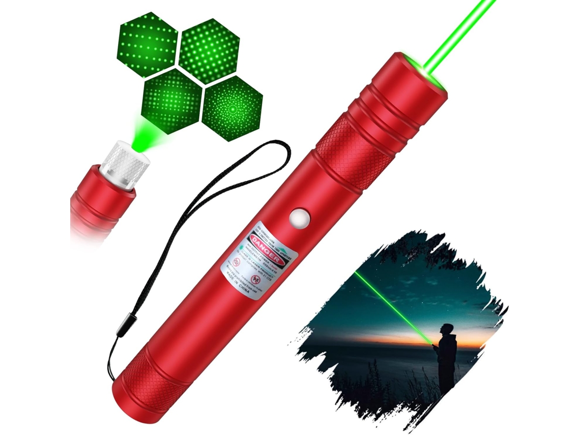 Puntero Láser De Alta Potencia Con Carcasa Roja Bolígrafo De Puntero Láser Fuerte Recargable Por Usb De Largo Alcance Rojo Gertiz