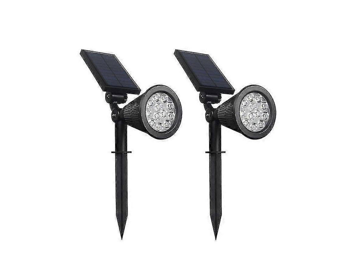 Omni-lámparas Solares Para Jardín Exteriores Con 2 Modos De Brillo Luz Blanca Cálida Ip65 Impermeable Para Senderos Patios Piscinas 2 Pack
