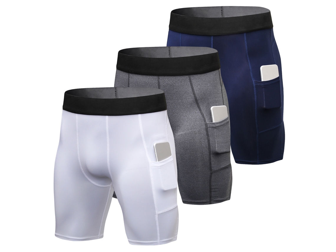 Paquete De 3 Calzoncillos Deportivos Para Hombre Con Bolsillo Para Entrenamiento Y Actividades Físicas.