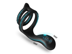 Anillo vibrador para pene, anillo para pene de silicona, estimulador Anal (negro) YIZHOOD