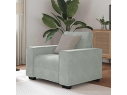 Sillón De Relax | Sillón Sofá Gris Claro 60 Cm Terciopelo Wsd440745