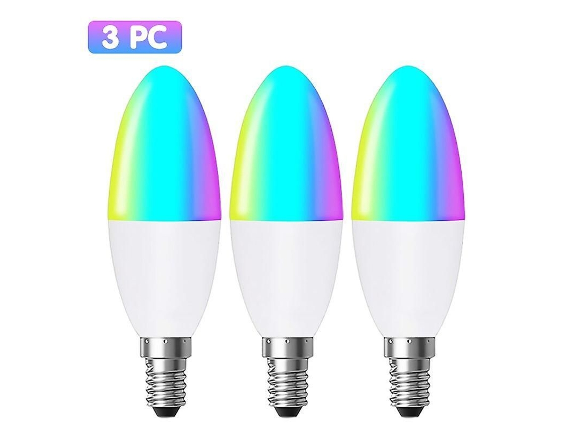 Bombilla Led Inteligente Zigbee E14 Tuya Rgb+c+w Ajustable, Compatible Con Alexa/google Home, 3 Unidades.