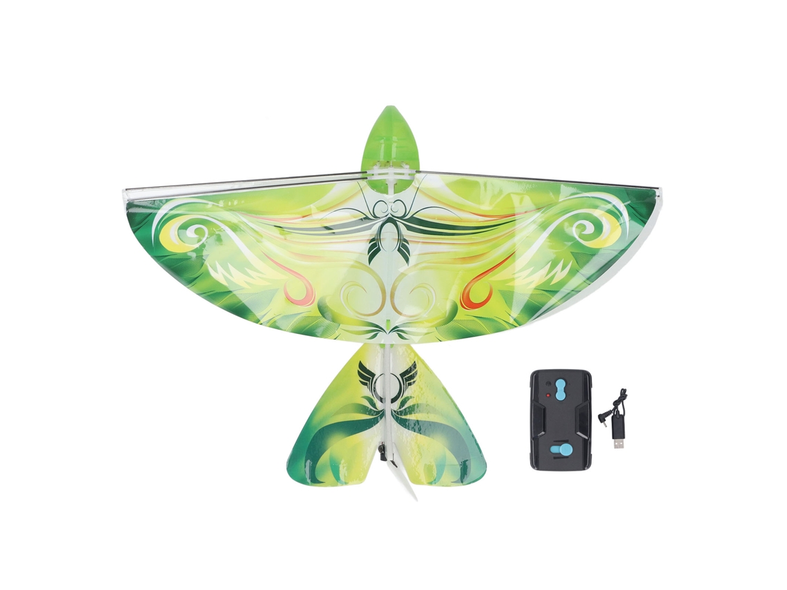 Pájaro Volador De Juguete Rc De 2,4 Ghz Con Batería Usb, Alas Biónicas Que Aletean Y Luces Led Para Uso En Interiores Y Exteriores (verde)