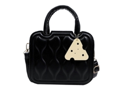 Bolso pequeño cuadrado de piel, bandolera, color liso, bolsa de regalo para galletas, negro