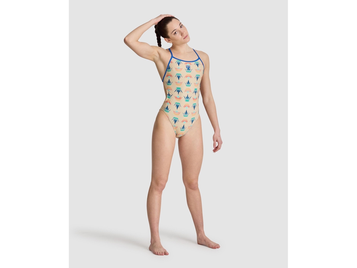 Bañador de Mujer para Natación ARENA Pieza Vibes Boos Azul (36)