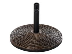 Soporte para paraguas Veltrix de 25 kg con acabado de ratán en bronce antiguo.