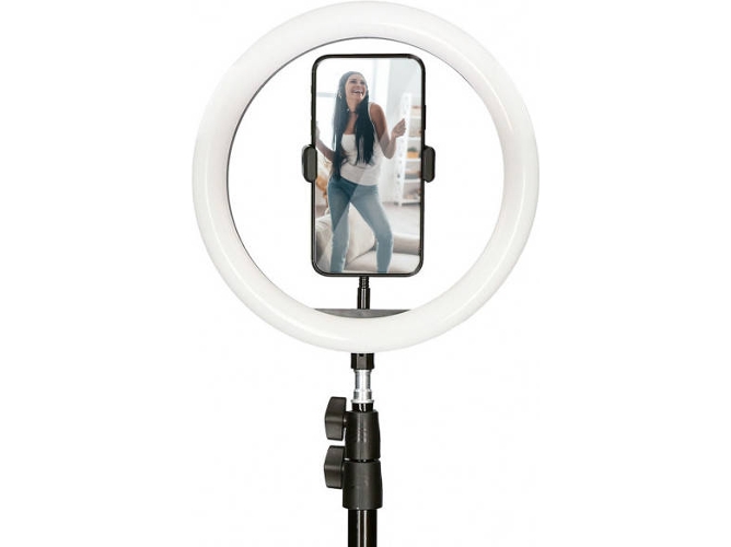 Anillo LED con Trípode Suelo Smartphone KSIX Kit Stuido Live Max