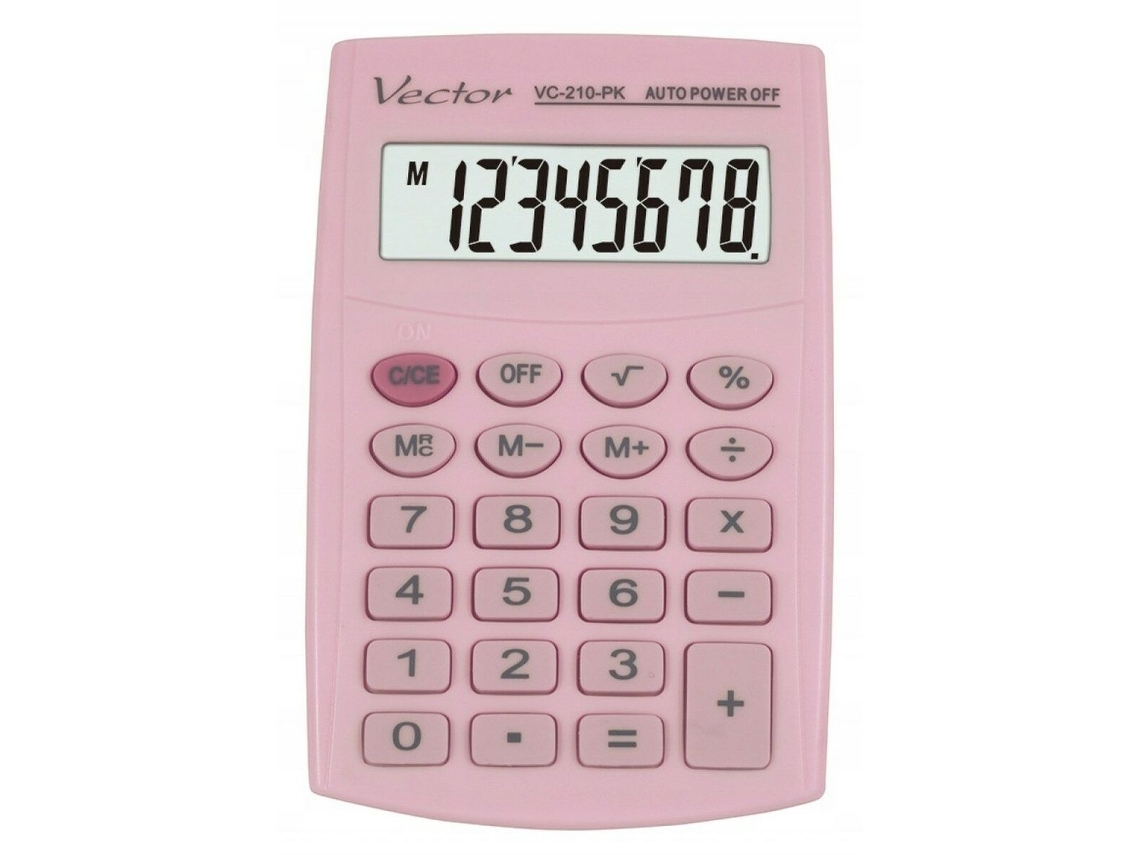 Calculadora de plástico rosa Vector Kav Vc 210 Pk