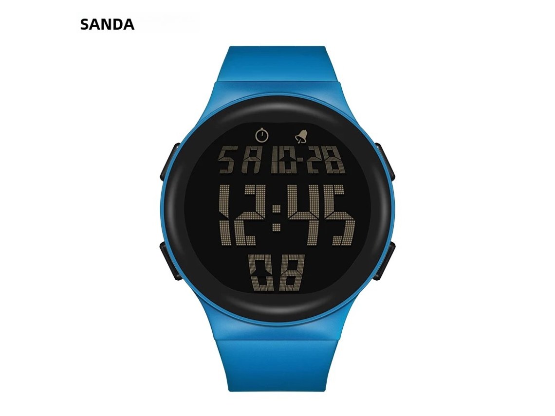Reloj electrónico, correa de TPU suave, pantalla digital LED grande, despertador resistente al agua.