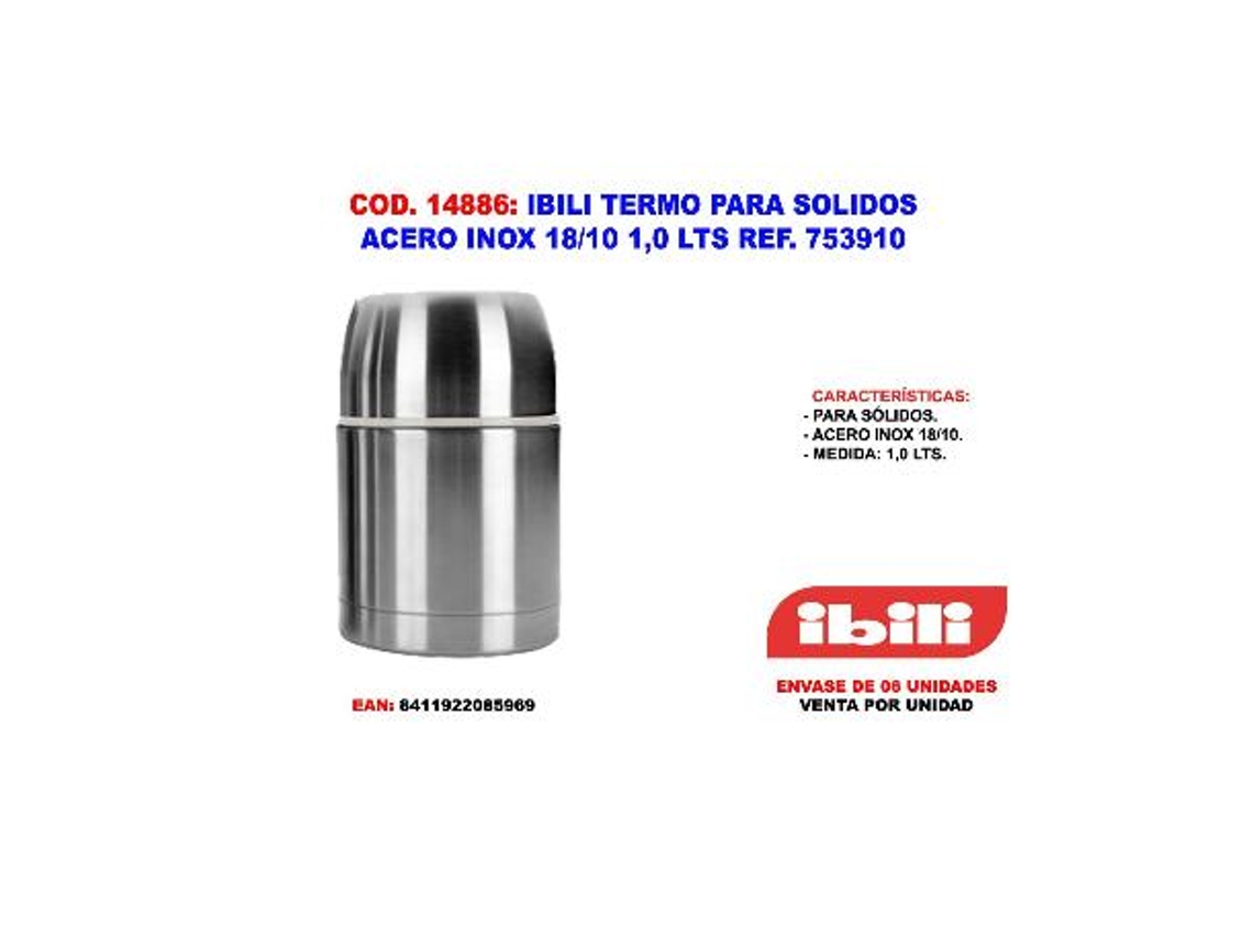 Ibili termo para solidos acero inox 18-10 1 lt 753910