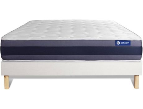 Conjunto de Somier Blanco + Colchón ACTISOM Actiflex Morpho (150x200 cm - Muelles Ensacados)
