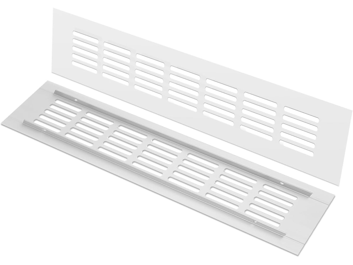Juego de 2 rejillas de ventilación de aluminio transpirables para muebles, Gokoco de aleación metálica.