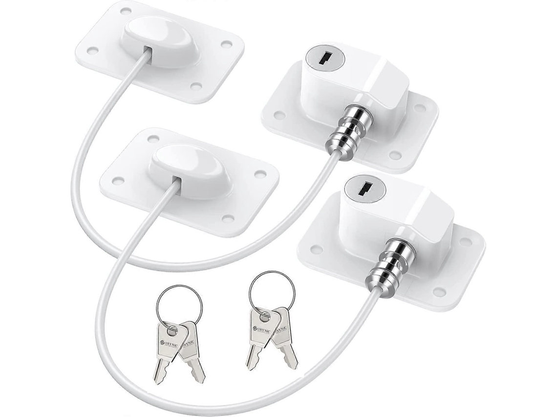 Set De 2 Cerraduras De Nevera Para Adultos Y Niños Con 4 Llaves Y Adhesivo Fuerte