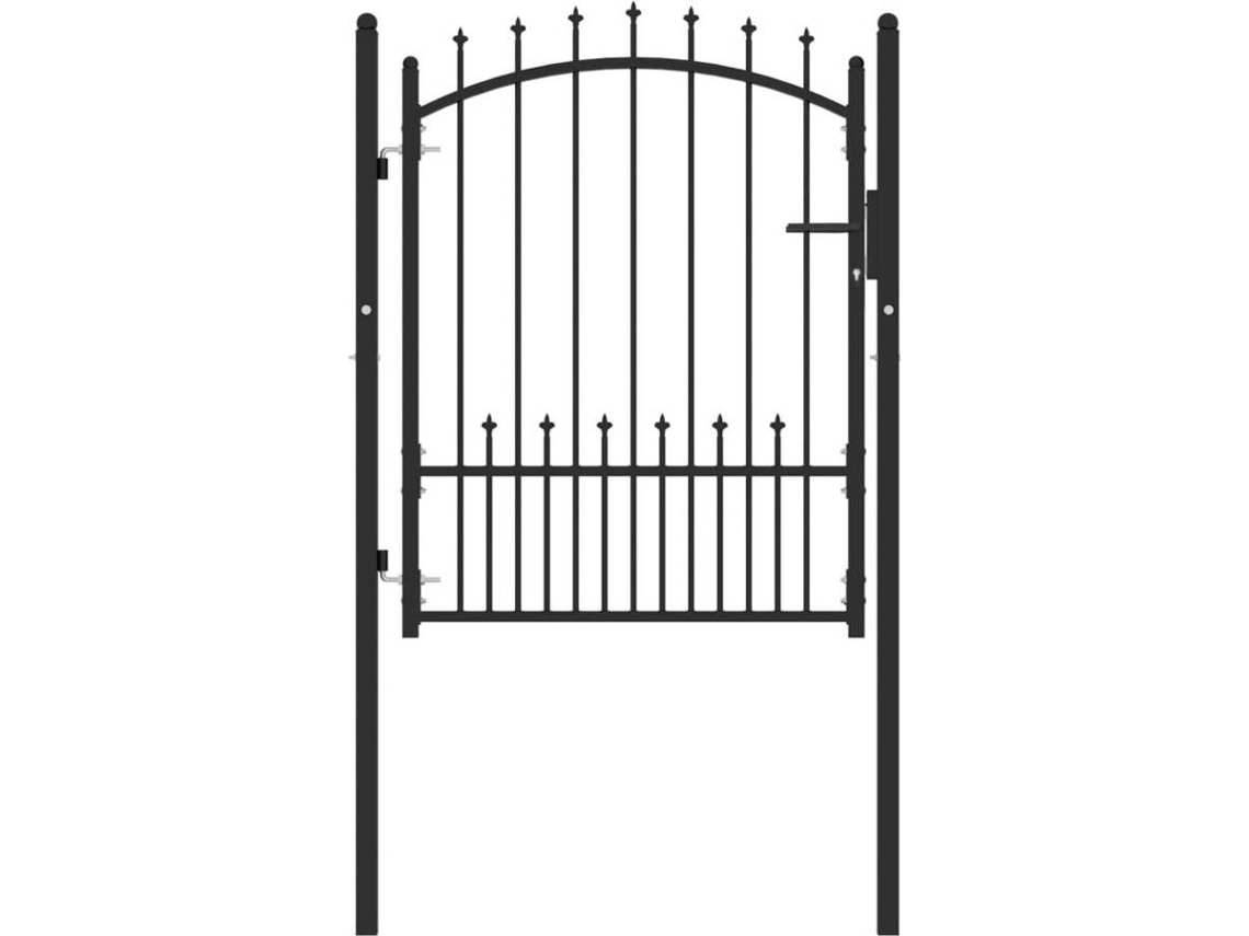 Puerta de Cerca VIDAXL Acero (Negro - 12 x 175 cm)