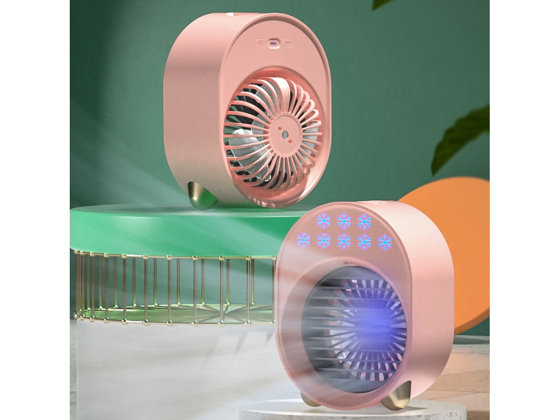 Aire acondicionado portátil USB con enfriamiento rápido - Rosa