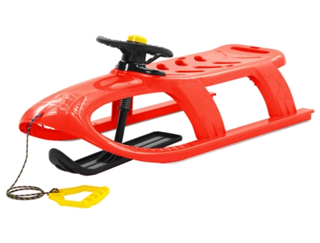 vidaXL Trineo con volante polipropileno rojo 102,5x40x23 cm