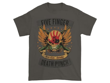 Camiseta ROCKINSTONE Five Finger Death Punch Locked & Loaded 2015 World Tour (L)