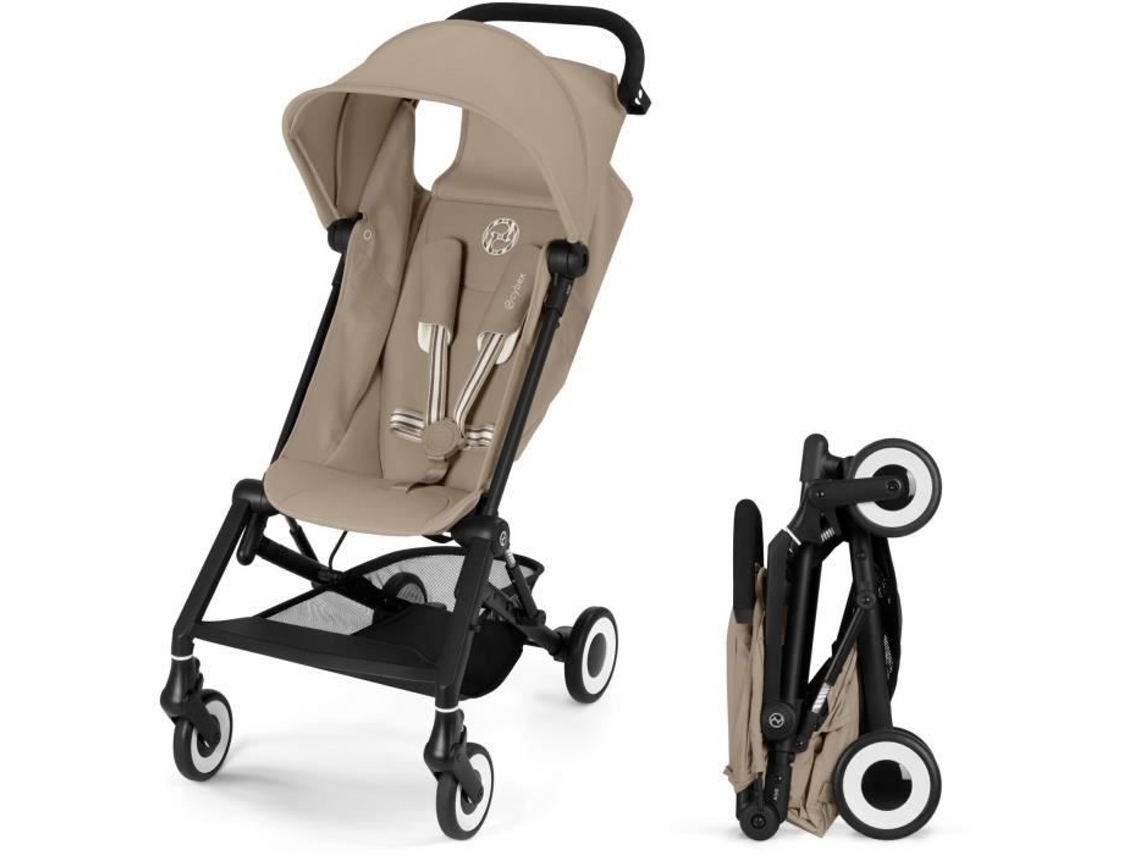 Cochecito Ultra Compacto Canne Agis Cybex 5 a 22 kg Cochecito Ligero 6,3 kg Compatible con Avión Beige Almendra (6 Meses a 4 Años)