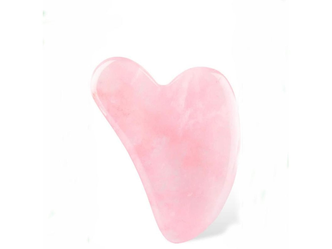 Herramienta De Masaje Facial Gua Sha De Piedra Natural De Cuarzo Rosa Para El Cuidado De La Piel.