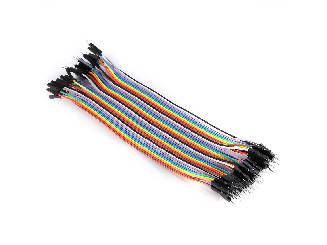 Cable flexible y desmontable con 40 conectores macho-macho, 20 cm, multicolor.