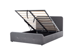 Cama con almacenaje BELIANI Rennes de Poliéster Gris 150x217x98