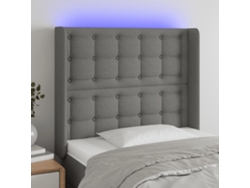 Cabecero Con Led De Tela Gris Oscuro 93x16x118/128 Cm