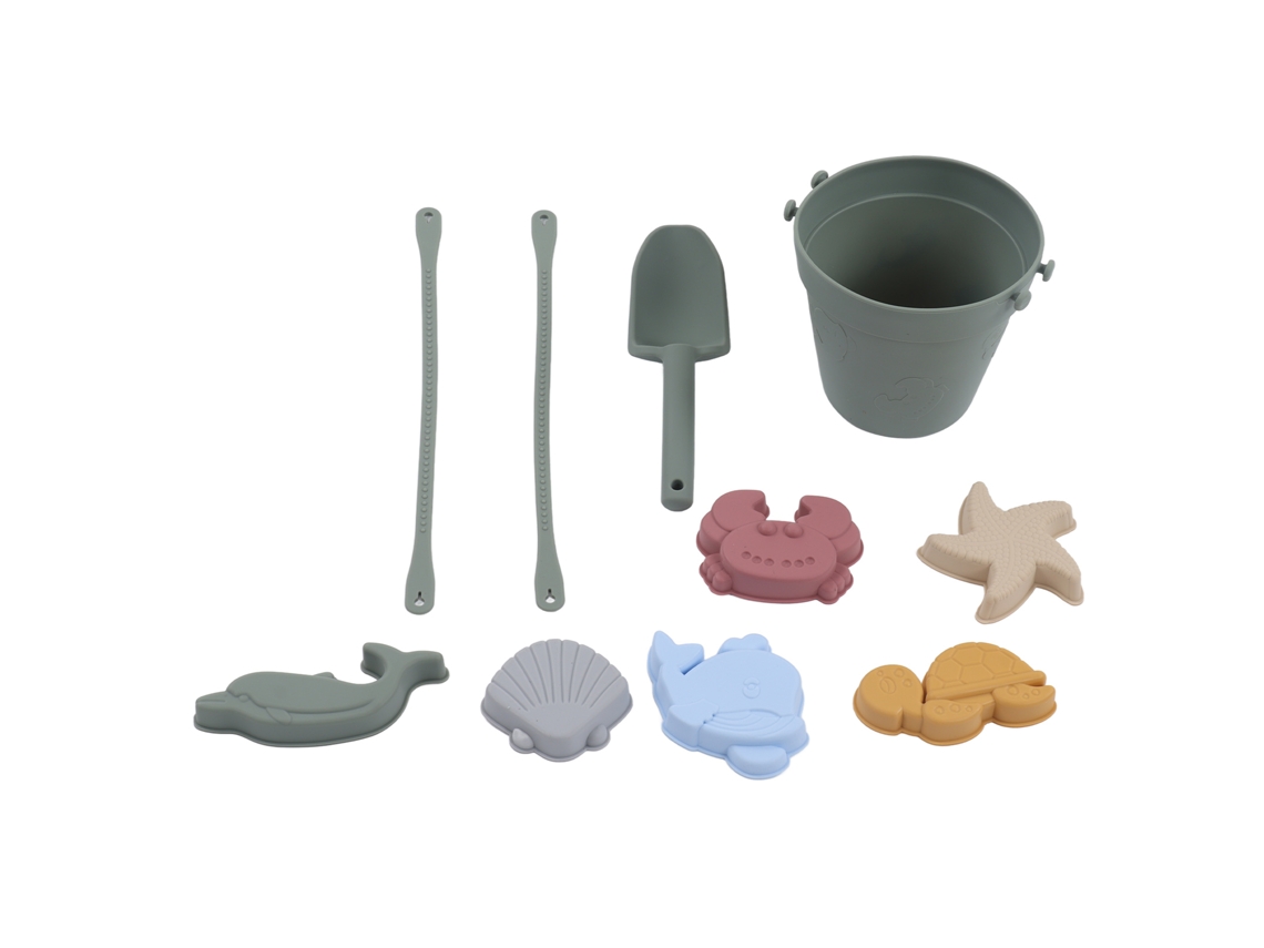 Juego De Juguetes De Playa De Silicona Con Cubo Y Remo Con Forma De Animal Para Bebés Y Niños.