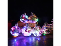 KOFIHETY 6 Bolas de Navidad Brillantes con Luces LED Rellenable para Árbol de Navidad Decoración de Fiesta