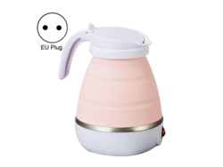 Mini hervidor eléctrico plegable de silicona, capacidad de 0,6 l, potencia de 600 W (rosa)