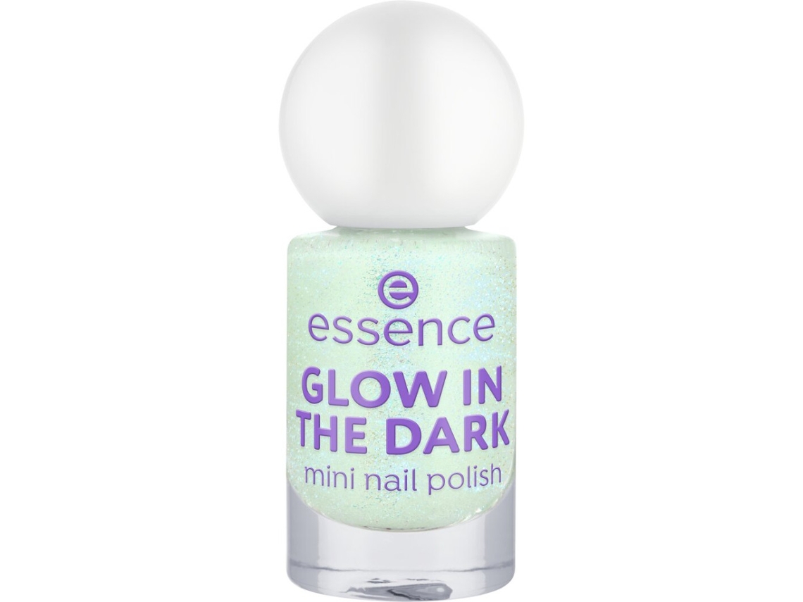 Mini esmalte de uñas Essence que brilla en la oscuridad