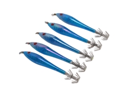 5pcs Anzuelo De Calamar Simulado Bait Artificial Jig Con Gancho Doble Para Pesca Azul