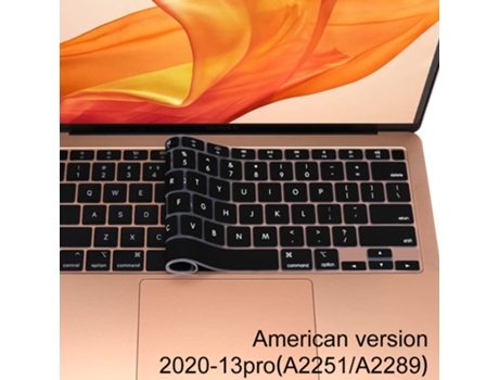 Funda ELKUAIE Protectora de Teclado Compatible con Macbook Pro 13 A2251 A2289 2020 Negra