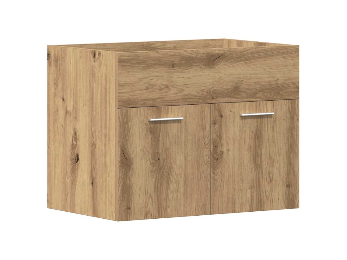 Mueble para lavabo de baño en roble artesanal de 60x38,5x46 cm, madera de ingeniería, MAISON EXCLUSIVE