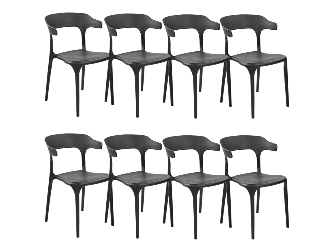 Juego de sillas de diseño moderno BELIANI Gubbio de Polipropileno Negro 50x49x76