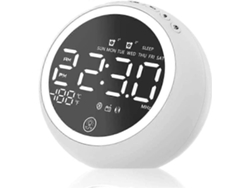 Radio despertador con doble alarma, reloj de mesita de noche digital FM con función de repetición de alarma, pantalla LED de 4 pulgadas