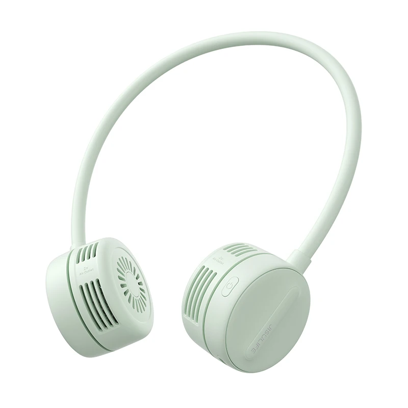 Ventilador De Cuello Portátil Usb (verde), Diseño Sin Aspas Ajustable 360°, Carga Usb, Manguera Flexible