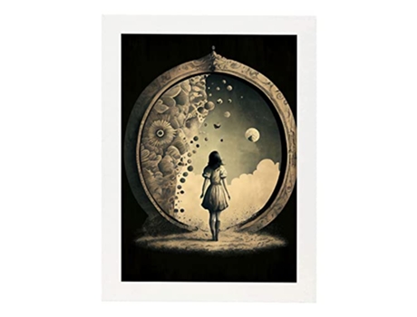 NACNIC Poster Blanco Y Negro En Estilo Surrealismo Cinematográfico Ilustraciones Y Grabados De Historieta Abstracta Y Artística A3 Marcos Blancos